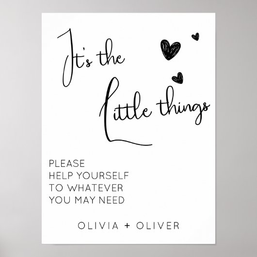 ミニマ結婚リストのバスケットサイン ポスター (正面)