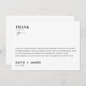 ミニマ結婚リストのブライダルシャワーパーティーありがとう 招待状 (正面/裏面)