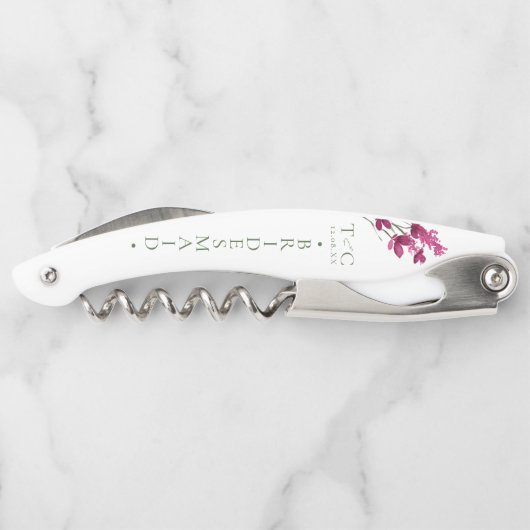 ミニマ結婚リストのブライドメイド明るい赤紫色ID954 ソムリエナイフ (裏面)