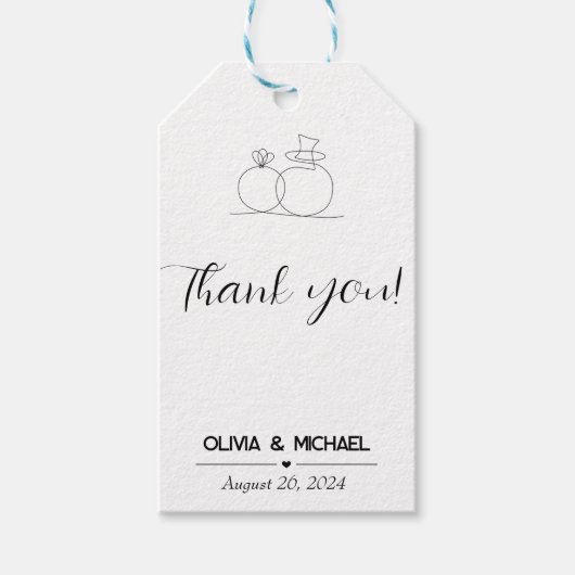 ミニマ結婚リストのメッセージカード ギフトタグ (正面)