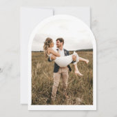 ミニマ結婚リストのモダンスタイリッシュシンプル写真 招待状 (裏面)