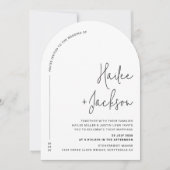 ミニマ結婚リストのモダンスタイリッシュシンプル写真 招待状 (正面)