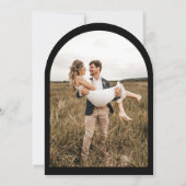 ミニマ結婚リストのモダンスタイリッシュシンプル写真 招待状 (裏面)