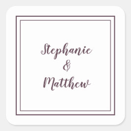 ミニマ結婚リストのモダン好意ありがとうパープル スクエアシール