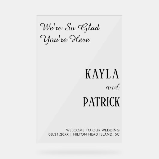 ミニマ結婚リストのモダン歓迎の入り口 アクリルサイン (正面)