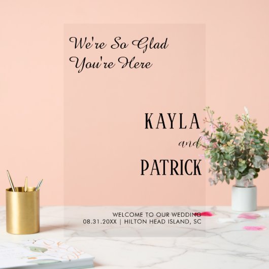 ミニマ結婚リストのモダン歓迎の入り口 アクリルサイン (ウェディング)