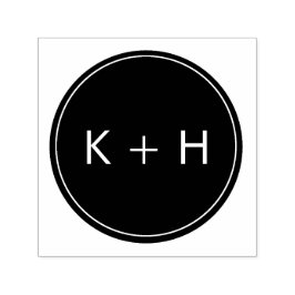 ミニマ結婚リストのモノグラム切手 セルフインキングスタンプ