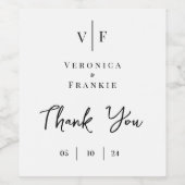 ミニマ結婚リストのワインボトルラベルブラック ワインラベル (シングルラベル)