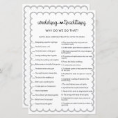 ミニマ結婚リストの伝統の花嫁シャワーゲーム (正面/裏面)