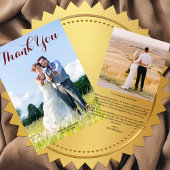 ミニマ結婚リストの写モダン真の書道 サンキューカード