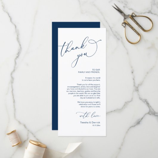 ミニマ結婚リストの場所設定サンキューカード プログラム (正面/裏面インサイチュ)