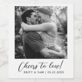 ミニマ結婚リストの婚約カスタム写真の好意 ワインラベル (シングルラベル)