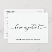 ミニマ結婚リストの愛が忍耐強く延期 案内ポストカード (正面/裏面)