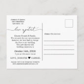 ミニマ結婚リストの愛が忍耐強く延期 案内ポストカード (裏面)