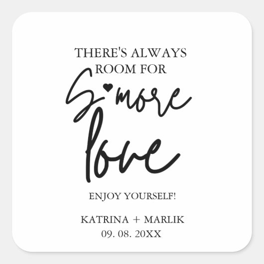 ミニマ結婚リストの愛の駅のサイン スクエアシール (正面)