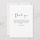 ミニマ結婚リストの感謝の写真ありがとう 招待状 (裏面)