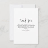 ミニマ結婚リストの感謝の写真シンプル サンキューカード (裏面)
