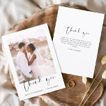ミニマ結婚リストの感謝の写真シンプル サンキューカード<br><div class="desc">の結婚サンキューカードの前後に写真が残っている。サンキューカードにはモダン、結婚式の日のお祝いの後に使用するエレガント、シンプルタイポグラフィとモダン使用する手書き文字文字が含まれている。</div>