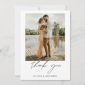 ミニマ結婚リストの感謝の写真シンプル サンキューカード (正面)