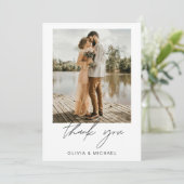 ミニマ結婚リストの感謝の写真シンプル サンキューカード (スタンド正面)