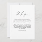 ミニマ結婚リストの感謝の写真シンプル サンキューカード (裏面)