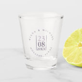 ミニマ結婚リストの日付Mauve ID889 ショットグラス (正面)