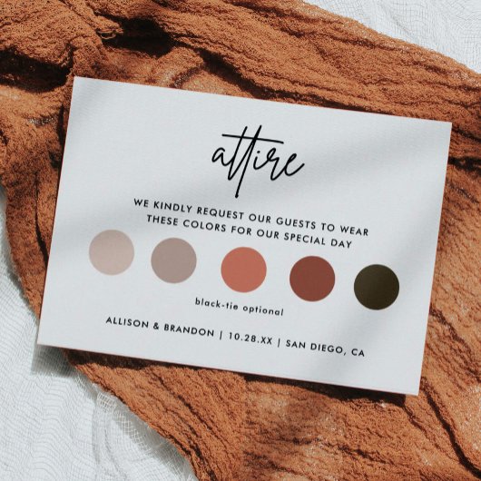 ミニマ結婚リストの服装のコードカード エンクロージャーカード