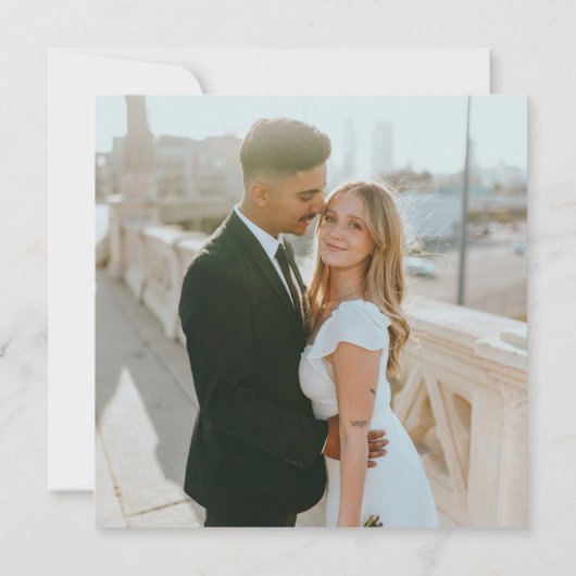 ミニマ結婚リストの正方形サンキューカード サンキューカード (裏面)