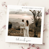 ミニマ結婚リストの正方形サンキューカード 案内状