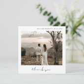 ミニマ結婚リストの正方形サンキューカード 案内状 (スタンド正面)