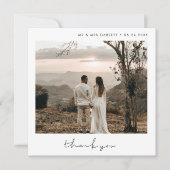 ミニマ結婚リストの正方形サンキューカード 案内状 (正面)