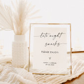 ミニマ結婚リストの深夜の軽食の看板 ポスター