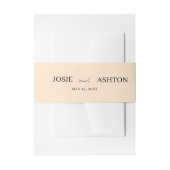 ミニマ結婚リストの白または黒パーソナライズされた 招待状ベリーバンド (正面例)