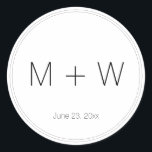 ミニマ結婚リストの白黒イニシャルシンプル ラウンドシール<br><div class="desc">ミニマ結婚リストの白黒のイニシャルシンプルのクラシックラウンドステッ縁どク。自分のカスタマイズイニシャル、アルファベット、数字と自分のイニシャルと一緒に自分の贈り物を自分の好きなだけでパーソナライズしよう！誕生日、クリスマス、祝日、結婚式</div>