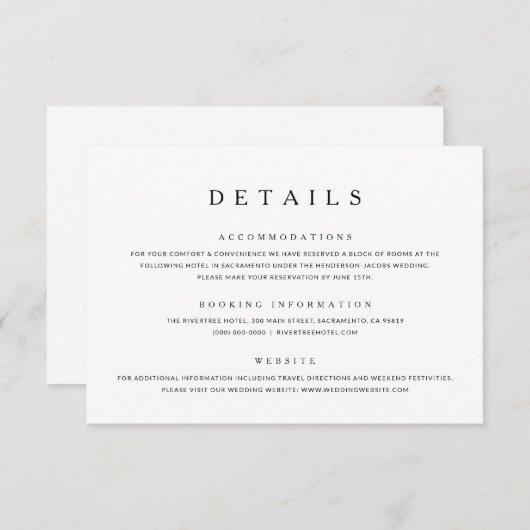 ミニマ結婚リストの詳細結婚のエンクロージャカード エンクロージャーカード (正面/裏面)