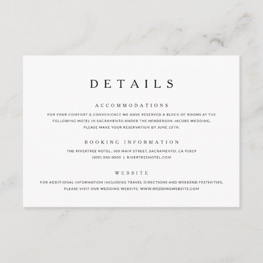 ミニマ結婚リストの詳細結婚のエンクロージャカード エンクロージャーカード (正面)