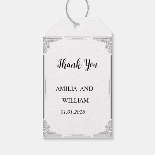 ミニマ結婚リストの贈り物ラベルお気に入りラベル ギフトタグ (正面)