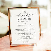 ミニマ結婚リストの開いたバー標識 |おもしろいバー ポスター