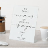 ミニマ結婚リストの開いたバー標識 |モダンバー 台座サイン (インサイチュ)