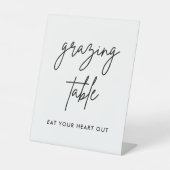 ミニマ結婚リストの食べ物の放牧テーブルの看板 台座サイン (正面)