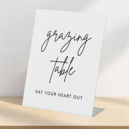 ミニマ結婚リストの食べ物の放牧テーブルの看板 台座サイン