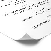 ミニマ結婚リストの飲み物バー標識 | 恋飲に ポスター (角)