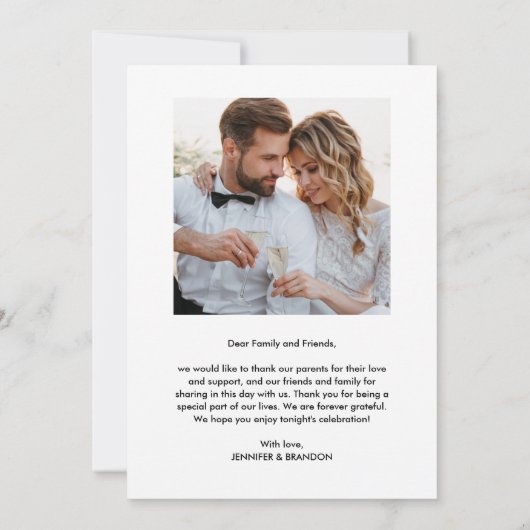 ミニマ結婚リストのArch写真 サンキューカード (裏面)