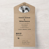 ミニマ結婚リストのElopement写真をすべて1つにまとめる オールインワン招待状 (内側)