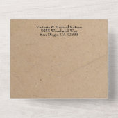 ミニマ結婚リストのElopement写真をすべて1つにまとめる オールインワン招待状 (裏面)