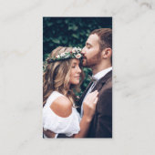 ミニマ結婚リストのQRフォトユーカリプタス緑RSVP エンクロージャーカード (裏面)