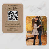 ミニマ結婚リストのWebサイシンプルト写真QRクラフト エンクロージャーカード (正面/裏面)