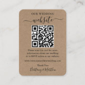 ミニマ結婚リストのWebサイシンプルト写真QRクラフト エンクロージャーカード (正面)