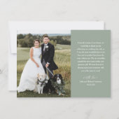 ミニマ結婚リストは常に永遠に緑 サンキューカード (裏面)