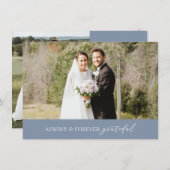 ミニマ結婚リストは常に永遠に青 サンキューカード (正面/裏面)